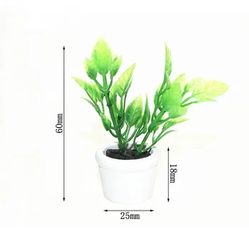 1/12 Lėlių namelio miniatiūriniai priedai Mini plastikiniai vazoniniai augalai Imituoti žaliuosius augalus Lėlių namų dekoravimo modelis ob11