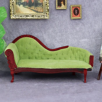 1:12 Lėlių namelis Miniatiūrinė retro sofa Imperatoriškoji sugulovė Sofos kėdė Mini baldų modelis Lėlių namų svetainė Dekoro priedai
