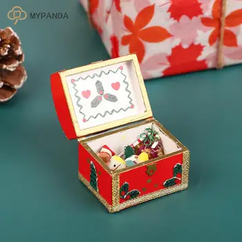 1:12 Lėlių namelis Miniatiūrinė žaislų skrynia Kalėdų dėžutė Dekoras Meškos vaikščiojimo lazda Supamasis arklys Varpo modelis Lėlių namų dekoro aksesuarai