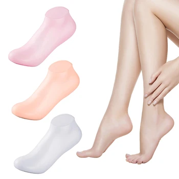 1 Pora silikoninių drėkinamųjų gelinių kulniukų kojinių, šveičiančių ir apsaugančių nuo sausumo Pėdų odos atjauninimas Pėdų priežiūra Elastinė kojinė