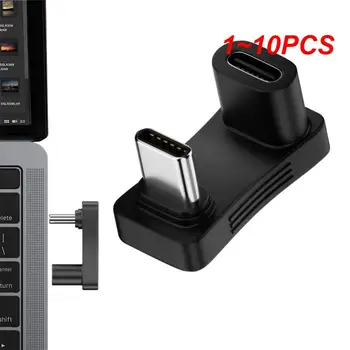 1 ~ 10PCS laipsnių stačiu kampu USB 3.1 C tipo adapteris 2 In1 vyriškas į moteriškas USB C keitiklis PD 100W greito įkrovimo adapteris garui