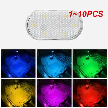 1 ~ 10PCS LED automobilio stilius naktinė lemputė mini USB įkrovimas keturių spalvų automobilio durų lemputė Automobilio salonas LED jutiklis Šviesos jutiklio skaitymas