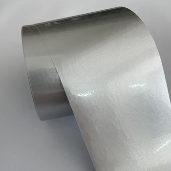 10cm plotis Blizgus metalinis sidabro vyniojimo plėvelė Transporto priemonės apvyniojimas Vinilo lakšto ritinys Oro išleidimo lipdukas