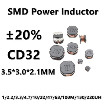 (10vnt.) 68UH 68 680 CD32 SMD Wirewound Power Inductor 1/2.2/3.3/4.7/10/22/47/68/100M/150/220UH ±20% 3.5*3.0*2.1MM