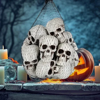 10vnt Helovino skeletas Imituoja kaukolės namų dekoracijas Plastikinis skeletas Galva Helovino vakarėlis Siaubo rekvizitai Sodo kiemo dekoras