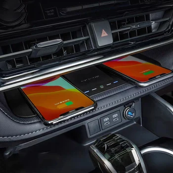 15W Car QI belaidis įkroviklis telefono įkroviklis greitas įkroviklis įkrovimo padėklas skydelis telefono laikiklis, skirtas Toyota Highlander 2015-2021