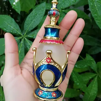 1PC 25ml Vintažinis metalinių kvepalų buteliukas Arabiško stiliaus eterinių aliejų lašintuvo buteliuko indas Artimųjų Rytų ravėjimo dekoravimo dovana