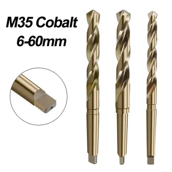 1Pc HSS-CO Kobalto Morzės kūgio koto sukamasis gręžtuvas 6-60mm M35 didelės spartos plieninis gręžimo angos įrankis nerūdijančio plieno metalui