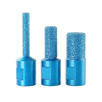 1PC M10 Thread Vaccum Brazed Diamond Finger Bit Blue Brazed Frezavimo pjaustytuvas 6/10/15mm keraminėms plytelėms / marmurui