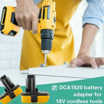 1Pc skirta DEWALT 18V 20V ličio baterijų adapterio keitikliui DCA1820 ličio jonų įrankių rinkiniui su USB sąsaja DEWALT nikelio baterijai