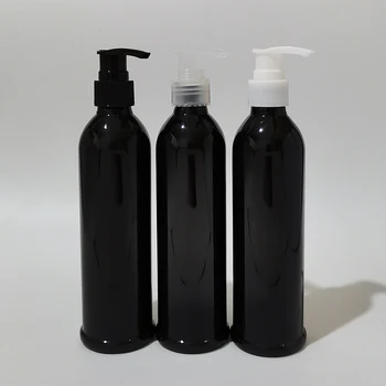 1vnt 250ml Tuščias juodas plastikinis siurblys Losjono buteliukai Konteineriai kosmetikos pakuotėms, šampūno buteliukas su dozatoriaus buteliuku