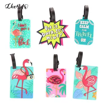 1Vnt Nešiojamas bagažas Etiketė Mada Animacinių filmų stilius Flamingo Silicis Bagažo Etiketės Krepšiams Mergaitėms Berniukai Kelionių aksesuarai