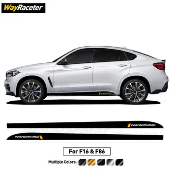 2 vnt. Performance Decal Carbon Fiber Vinyl Door Side Stripe Sijono lipdukas skirtas BMW X6 F16 X6M F86 M50d konkursui 2015-2019