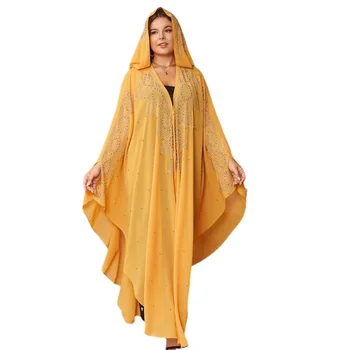 2023 Afrikos vakarinės suknelės moterims Elegantiška Abaya Dubai Kaftan musulmoniška hidžabo suknelė Kardiganas Kimono chalatas moteriška suknelė