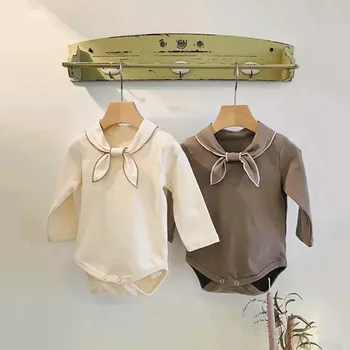 2023 Korėjos vaikų drabužiai Baby Bow Scarf Collar Onesie Baby Spring Romper Baby Romper Spring
