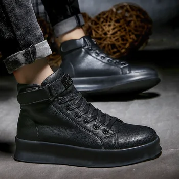 2023 Ruduo Nauji aukšti darbo batai vyrams Platforma Kulkšnies batai Mados kokybės batai Lauko bateliai Zapatos De Hombre