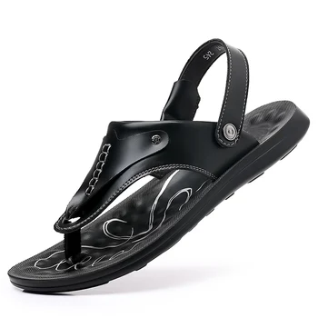 2023 Vasaros vyrų sandalai Odinės vyriškos šlepetės Minkšti neslystantys vyriški laisvalaikio batai Kvėpuojantys lauko čiuožyklos Pagrindinis Pasivaikščiojimas Šlepetės