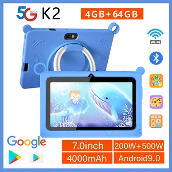 2024 Naujas K2 Kids Pad 7 colių Android planšetinis kompiuteris keturių branduolių 4GB RAM 64GB ROM Google Learning Education WiFi planšetiniai kompiuteriai Type-C 4000mAh
