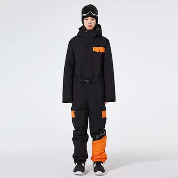 2024 Naujas vientisas slidinėjimo kostiumas Vyrai Moterys Žiemai atsparus vėjui atsparus Šiltas sniegas Drabužiai Lauko kombinezonas Snieglenčių komplektas Unisex