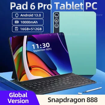 2024 Originali pasaulinė versija planšetinis kompiuteris Android 13.0 pad 6 Pro 16GB+512GB Snapdragon 888 TabletsPC 5G Dual SIM kortelė arba WIFI HD 4K Mi