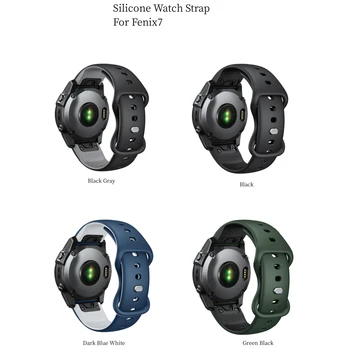 22MM laikrodžio dirželis Garmin Fenix7 dviejų spalvų greito atpalaidavimo silikoninių laikrodžių priedai