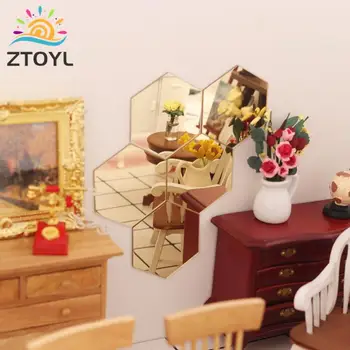 2Pcs Lėlių namų dekoravimas Mini nemokamas derinys veidrodžių modeliai nufotografavo scenos rekvizitus