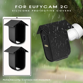 2Pcs silikoniniai apsauginiai dangteliai, skirti eufyCam 2C apsaugos nuo įbrėžimų fotoaparato apsauginiam dangteliui Apsaugos kameros apsaugos dėklas, skirtas Eufy-2C