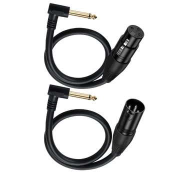 3-Pin to 6.35mm 1/4'' Mikrofono jungties kabelis garsiakalbiui