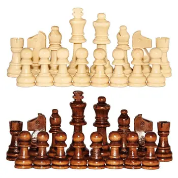 32PCS Mediniai šachmatai Tournamen 2.2 in King Figurine Žodis Šachmatų rinkinys Standartinis tarptautinis Staunton Pawns šachmatų žaidimas Pramogos