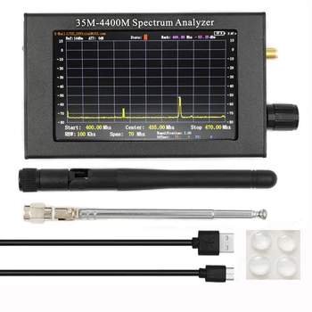 35M-4400Mhz spektro analizatorius 4.3Inch LCD ekranas Profesionalus rankinis spektro analizatorius Matavimas Interphone signalas Patvarus