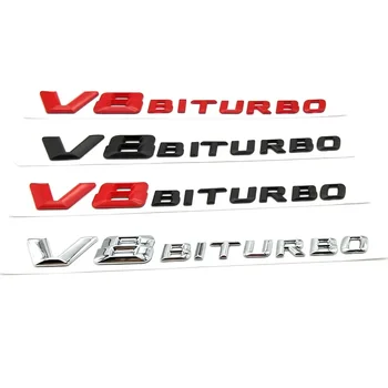 3d ABS logotipas V8 BITURBO emblemos raidės Automobilio sparno ženklelis Mercedes Benz C63 G63 E63 S63 AMG W222 W223 W205 W204 Priedai