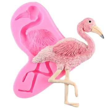 3D Flamingo silikoninės formos gyvūnai Šokolado liejimo formos Fondantiniai tortų dekoravimo įrankiai 