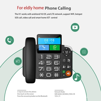 4G papildinys dviejų kortelių jutiklinis ekranas telefonas fiksuotojo ryšio Android sistema vaizdo skambutis pagyvenusiems žmonėms skirtas aparatas naudoti namuose