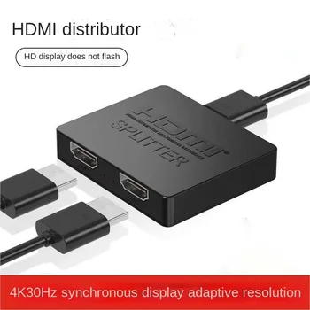 4K Mini HDMI skirstytuvas vienas iš dviejų su garso ir vaizdo kabeliais