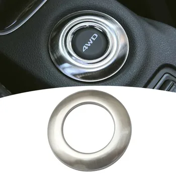4WD automobilio mygtukų dekoravimo žiedas 3D nerūdijančio plieno automobilių stiliaus interjero lipdukas Mitsubishi Outlander 2013 2014 2015 2016