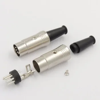 5 vnt 5PIN DIN garso adapterio jungtis Midi kabelio laido garso kištukas vyriškas adapteris vyriška inline metalinė jungtis su kabelio spaustuku