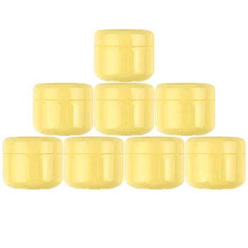 50Pcs 10g/20g/30g/50g/100g Empty Makeup Jar Pot Yellow Pakartotinai užpildomų mėginių buteliukai Travel Face Cream Lotion Kosmetikos indas