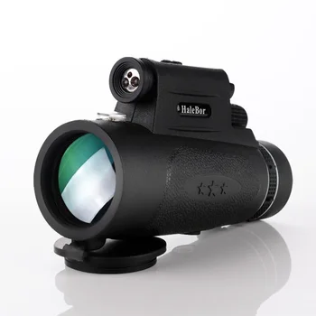 50X60 Monokuliarinis LED naktinis matymas Nešiojama prizmė BAK4 HD teleskopas su telefono spaustuko trikoju medžioklei lauke Kempingas