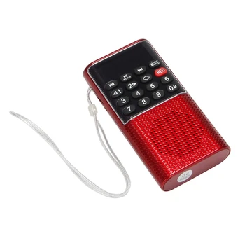 5X L-328 Mini nešiojamas kišeninis FM automatinis nuskaitymas Radijo muzika Garso MP3 grotuvas Lauko mažas garsiakalbis su diktofonu