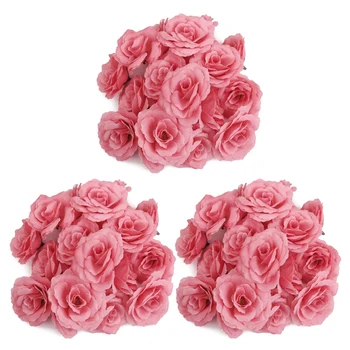 60vnt Dirbtinė rožių žiedo galvutė Corolla Pasidaryk pats vestuvių dekoravimo skersmuo 65mm - rožinė
