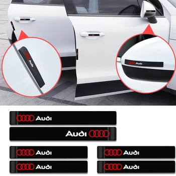 6Vnt Guminės apsaugos nuo susidūrimo juostos automobilio durų galinio vaizdo veidrodžio apsaugos lipdukai, skirti Audi A3 8L 8V 8P A4 B5 B6 B7 B8 A5 A6 C5 C6 C7