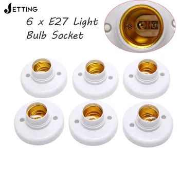 6vnt/partija E27 užsukamas dangtelis lizdas balta lubų lempos lemputė tvirtinimo pagrindo stovas lemputės laikiklis