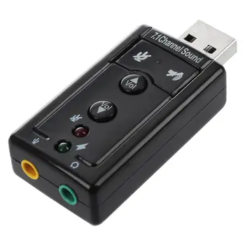 7.1 Kanalo USB išorinės garso plokštės garso adapteris
