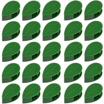 80vnt Augalų sienų armatūros spaustukai Vynuogių traukos atramos laikiklis su 96 vnt Lipnūs lipdukai, tvirtinantys žalią lapą