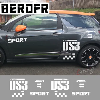 8PCS lenktyninių automobilių kėbulo dekoro lipdukai Grafika Vinilinės plėvelės lipdukai Citroen DS3 Auto Side Sport stiliaus dekoravimo priedai