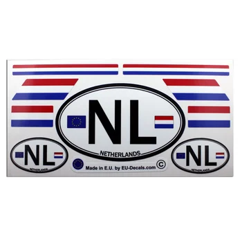 9 Nyderlandų vėliavų rinkiniui & NL automobilio šalies ženklas Laminuoti lipdukai