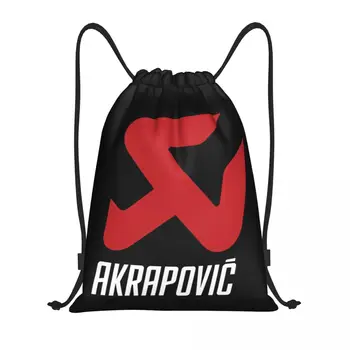 Akrapovics Išmetimo sistemos Sutraukiama kuprinė Moterys Vyrai Sporto salė Sportinis Sackpack Sulankstomas AKS motociklas Pirkinių krepšys