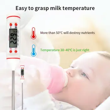 Alyvos termometras Adatai jautrus tikslus LCD ekranas Nerūdijančio plieno zondas Mėsos temperatūros matuoklis namų virtuvės priedams