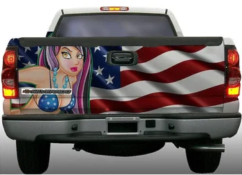 Amerikos vėliava animacinis bikinis mergaitės bagažinės dangtis apvynioti vinilo grafinį lipduką