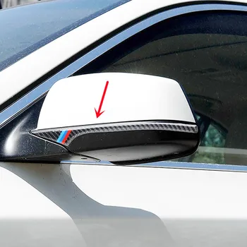 Anglies pluošto lipdukai Automobilio kairės ir dešinės pusės galinio vaizdo veidrodžio apsauginio dangtelio apdailos juostelės BMW 5 serijos F10 automobilio vidiniams priedams